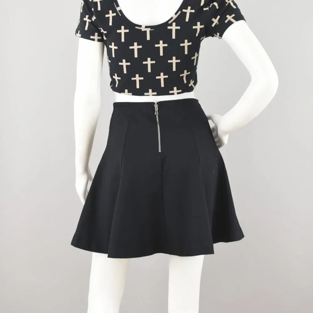 Gap Black A Line Mini Skirt Pleated Women's Small
